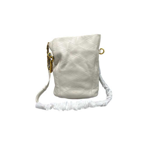 Yves Saint Laurent Le Maillon Bucket Bag Lambskin White Yves Saint Laurent Le Maillon Bucket Bag Lambskin White