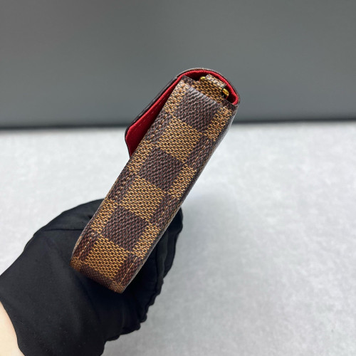 Louis Vuitton Pochette Felicie Chain Wallet Damier Ebene Brown