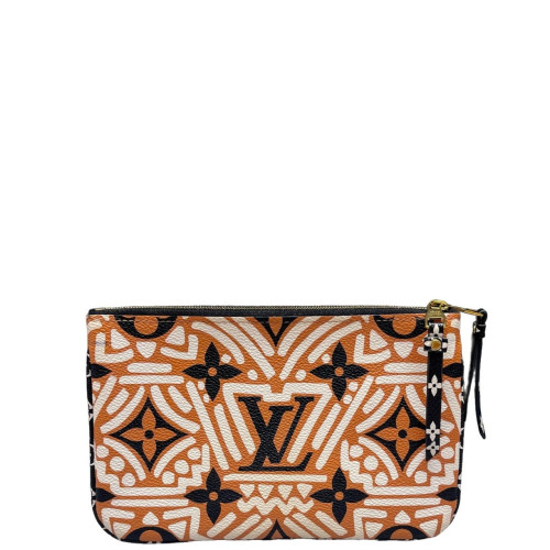 Louis Vuitton Double Zip Pochette Monogram Giant Brown White Black