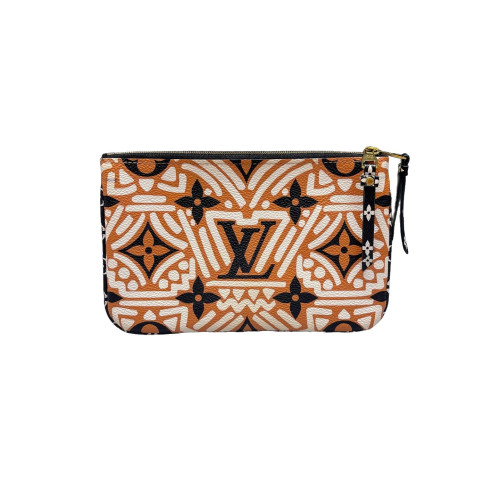 Louis Vuitton Double Zip Pochette Monogram Giant Brown White Black