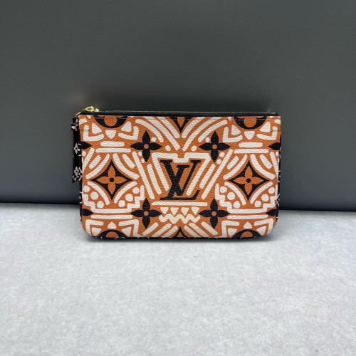 Louis Vuitton Double Zip Pochette Monogram Giant Brown White Black