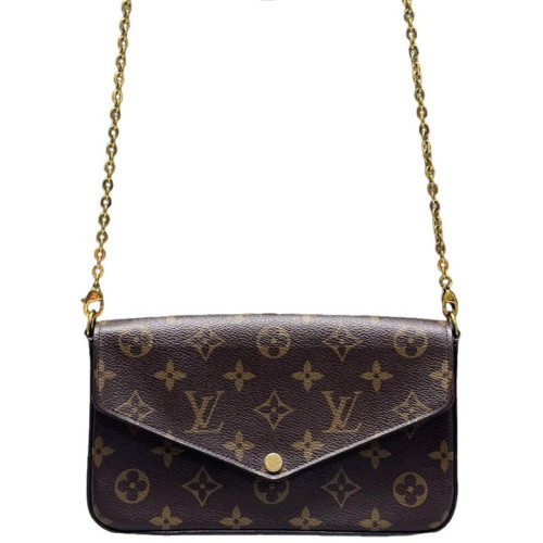 Louis Vuitton Pochette Felicie Chain Wallet Monogram Brown Louis Vuitton Pochette Felicie Chain Wallet Monogram Brown