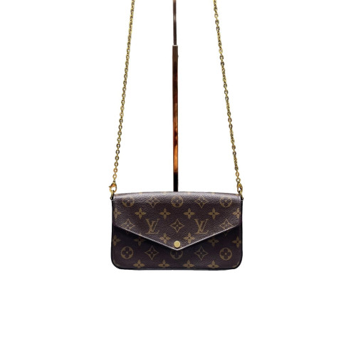 Louis Vuitton Pochette Felicie Chain Wallet Monogram Brown Louis Vuitton Pochette Felicie Chain Wallet Monogram Brown