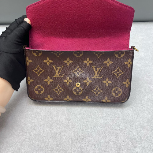 Louis Vuitton Pochette Felicie Chain Wallet Monogram Brown Louis Vuitton Pochette Felicie Chain Wallet Monogram Brown