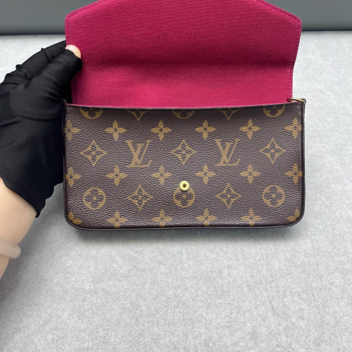 Louis Vuitton Pochette Felicie Chain Wallet Monogram Brown