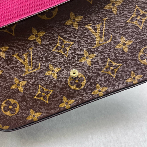Louis Vuitton Pochette Felicie Chain Wallet Monogram Brown