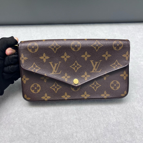 Louis Vuitton Pochette Felicie Chain Wallet Monogram Brown