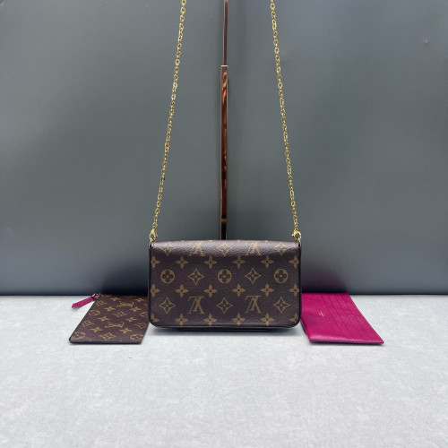 Louis Vuitton Pochette Felicie Chain Wallet Monogram Brown