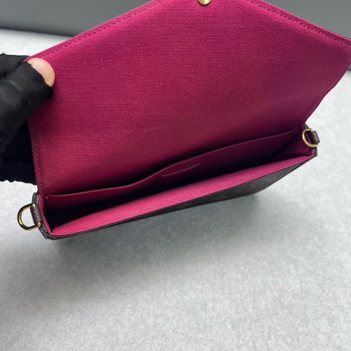 Louis Vuitton Pochette Felicie Chain Wallet Monogram Brown