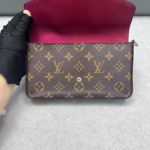 Louis Vuitton Pochette Felicie Chain Wallet Monogram Brown
