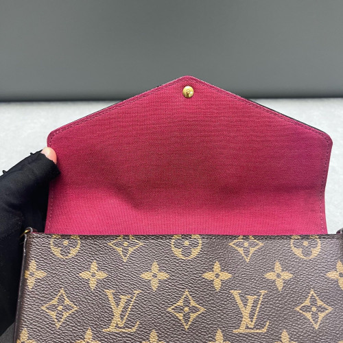 Louis Vuitton Pochette Felicie Chain Wallet Monogram Brown