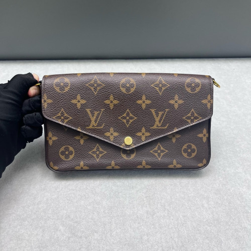 Louis Vuitton Pochette Felicie Chain Wallet Monogram Brown
