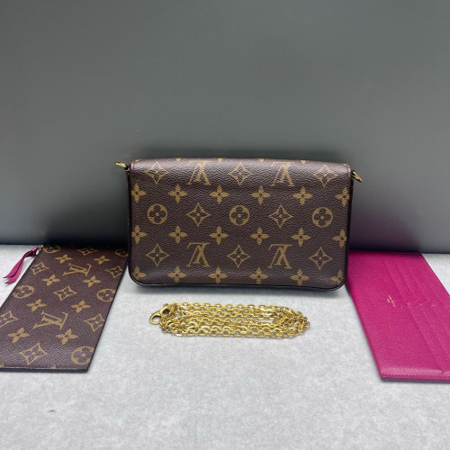 Louis Vuitton Pochette Felicie Chain Wallet Monogram Brown