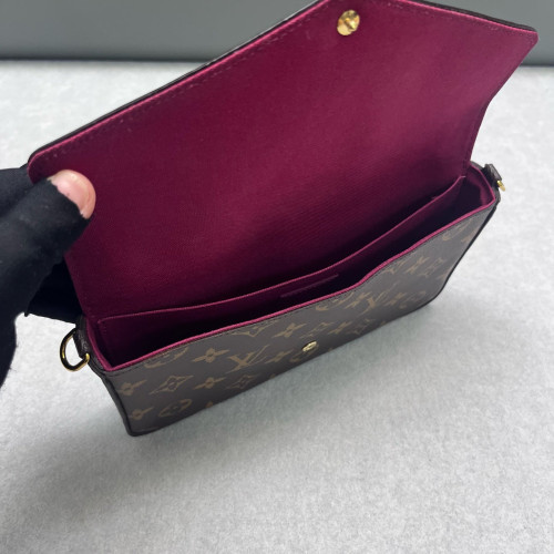 Louis Vuitton Pochette Felicie Chain Wallet Monogram Brown