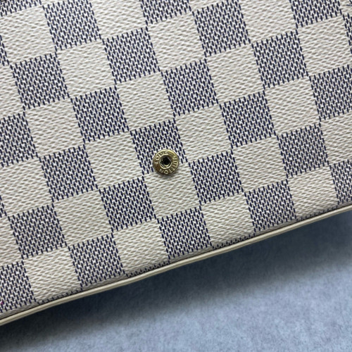 Louis Vuitton Pochette Felicie Chain Wallet Damier Azur White