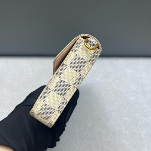 Louis Vuitton Pochette Felicie Chain Wallet Damier Azur White
