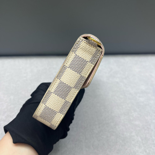 Louis Vuitton Pochette Felicie Chain Wallet Damier Azur White