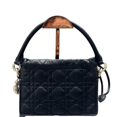 Dior Mini Lady Dior Milly Drawstring Bag Calfskin Black