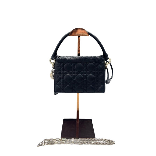 Dior Mini Lady Dior Milly Drawstring Bag Calfskin Black