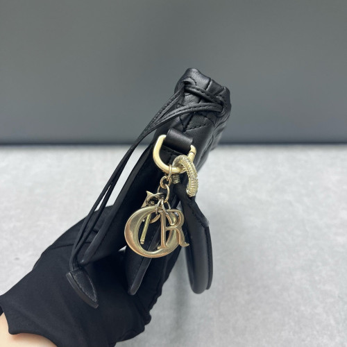 Dior Mini Lady Dior Milly Drawstring Bag Calfskin Black