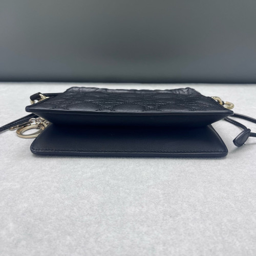Dior Mini Lady Dior Milly Drawstring Bag Calfskin Black
