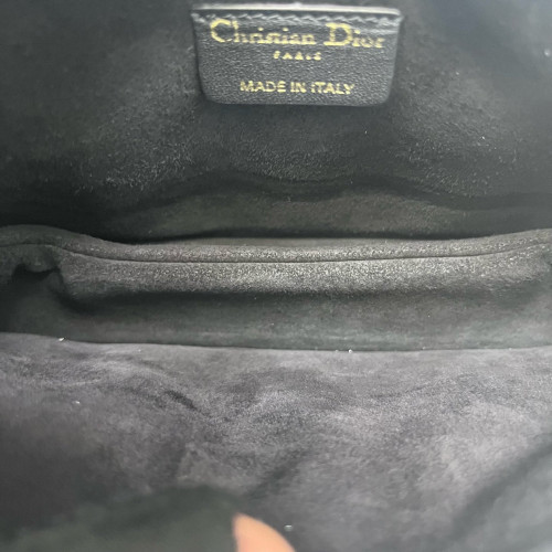Dior Mini Lady Dior Milly Drawstring Bag Calfskin Black