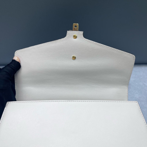 Gucci Small Sylvie Shoulder Bag Calfskin White