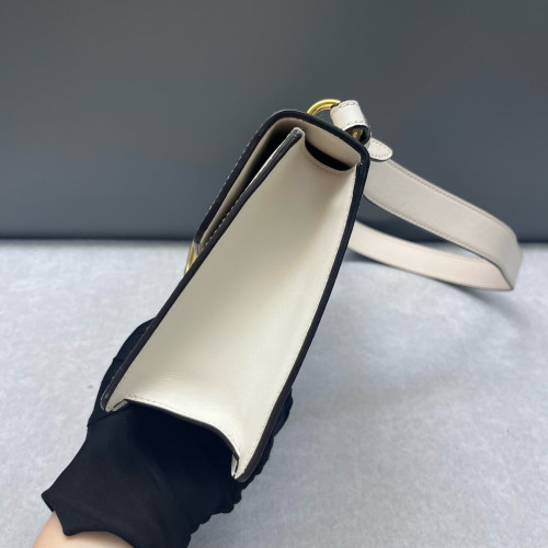 Gucci Small Sylvie Shoulder Bag Calfskin White