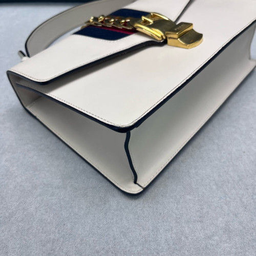 Gucci Small Sylvie Shoulder Bag Calfskin White