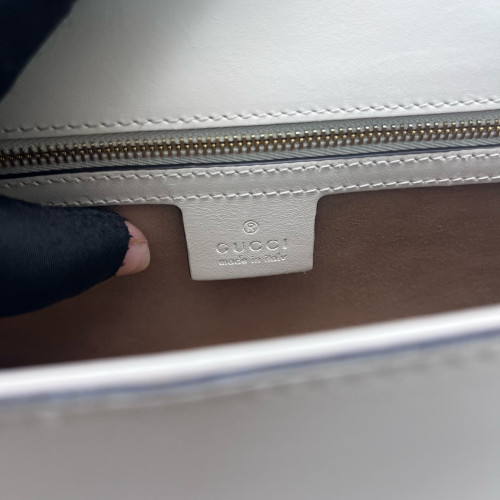 Gucci Small Sylvie Shoulder Bag Calfskin White