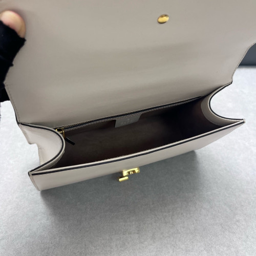 Gucci Small Sylvie Shoulder Bag Calfskin White