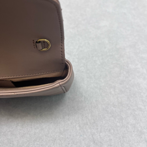 Gucci Matelasse Super Mini GG Marmont Calfskin Natural Tan