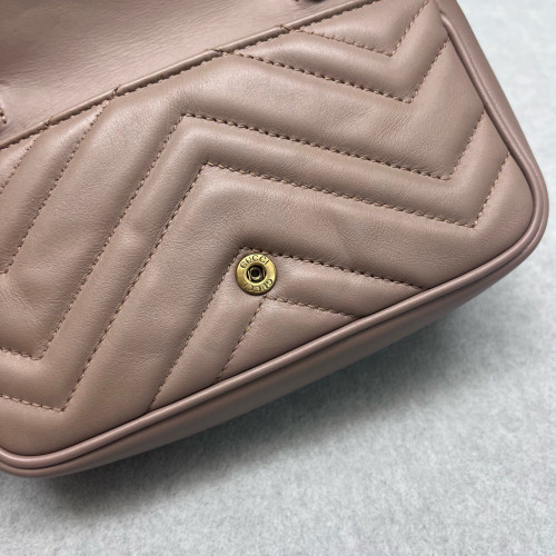 Gucci Matelasse Super Mini GG Marmont Calfskin Natural Tan