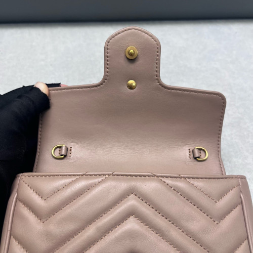Gucci Matelasse Super Mini GG Marmont Calfskin Natural Tan
