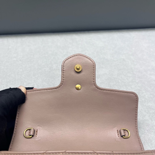Gucci Matelasse Super Mini GG Marmont Calfskin Natural Tan