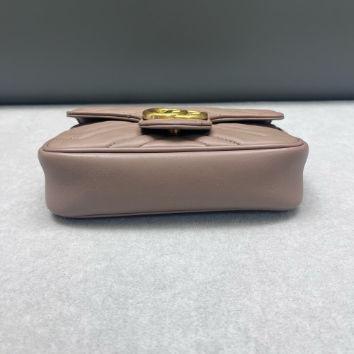 Gucci Matelasse Super Mini GG Marmont Calfskin Natural Tan