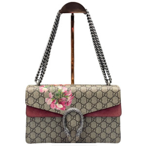 Gucci Meium Dionysus GG Supreme Monogram Blooms Beige Pink Burgundy