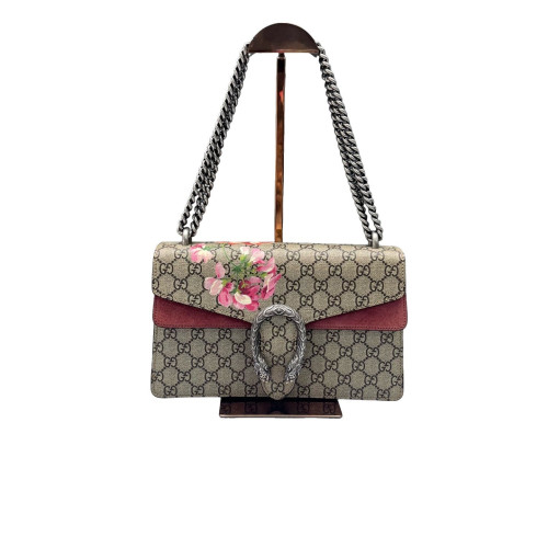 Gucci Meium Dionysus GG Supreme Monogram Blooms Beige Pink Burgundy