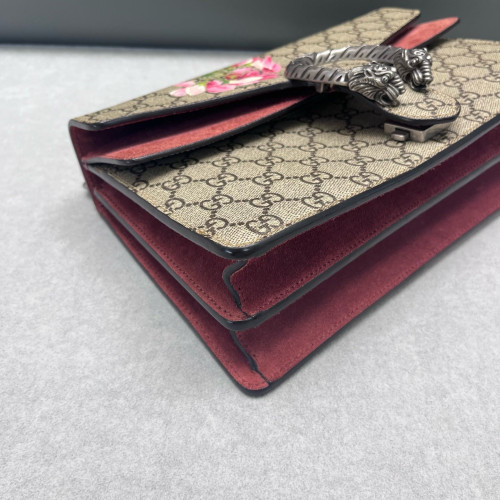 Gucci Meium Dionysus GG Supreme Monogram Blooms Beige Pink Burgundy