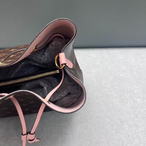 Louis Vuitton Neonoe MM Monogram Dark Brown Light Brown Pink