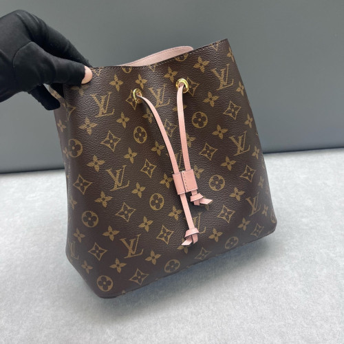 Louis Vuitton Neonoe MM Monogram Dark Brown Light Brown Pink
