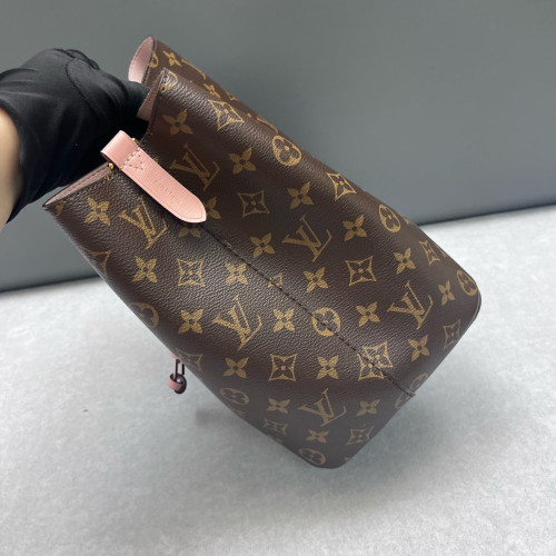 Louis Vuitton Neonoe MM Monogram Dark Brown Light Brown Pink