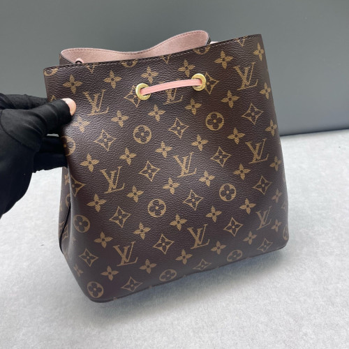 Louis Vuitton Neonoe MM Monogram Dark Brown Light Brown Pink