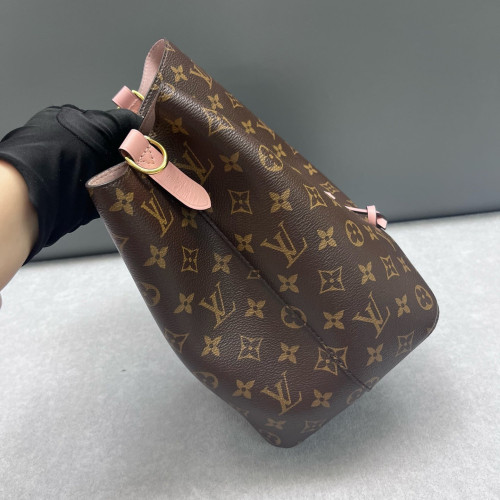 Louis Vuitton Neonoe MM Monogram Dark Brown Light Brown Pink
