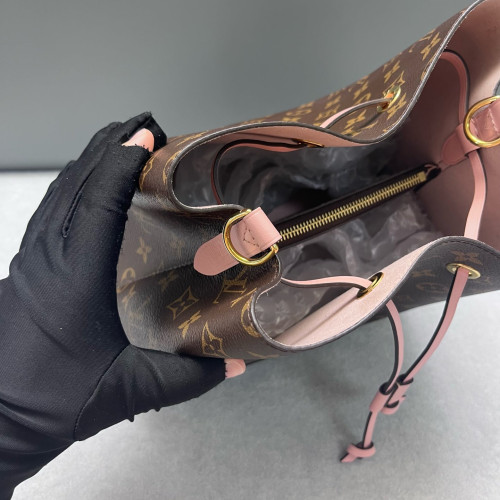 Louis Vuitton Neonoe MM Monogram Dark Brown Light Brown Pink