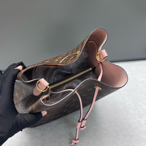 Louis Vuitton Neonoe MM Monogram Dark Brown Light Brown Pink