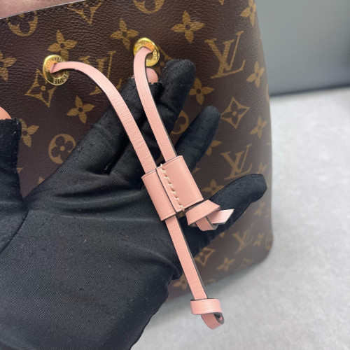 Louis Vuitton Neonoe MM Monogram Dark Brown Light Brown Pink Louis Vuitton Neonoe MM Monogram Dark Brown Light Brown Pink