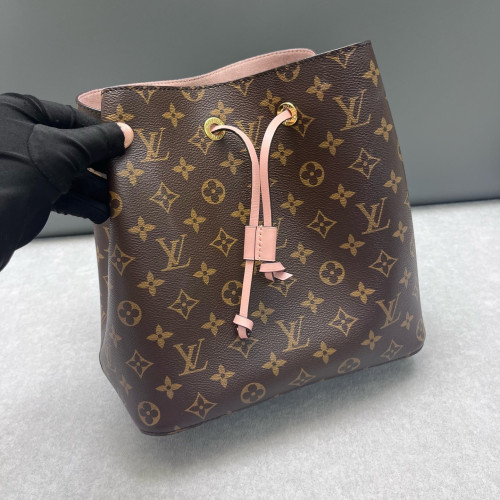 Louis Vuitton Neonoe MM Monogram Dark Brown Light Brown Pink Louis Vuitton Neonoe MM Monogram Dark Brown Light Brown Pink