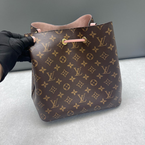 Louis Vuitton Neonoe MM Monogram Dark Brown Light Brown Pink Louis Vuitton Neonoe MM Monogram Dark Brown Light Brown Pink