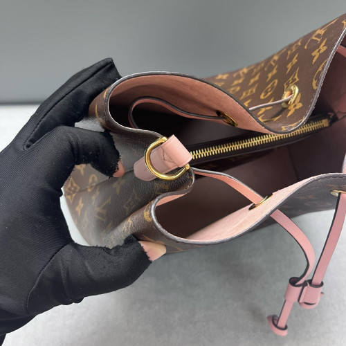 Louis Vuitton Neonoe MM Monogram Dark Brown Light Brown Pink Louis Vuitton Neonoe MM Monogram Dark Brown Light Brown Pink